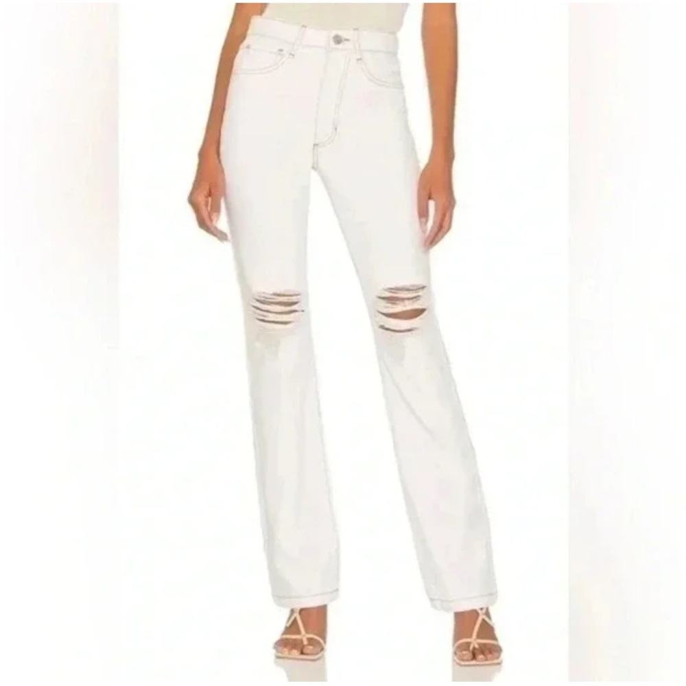 NWT WeWoreWhat White Icon Jean - Straight Leg in Classic Non-Stretch Denim